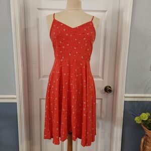 Red Floral Spaghetti Strap Sundress. Gap Medium